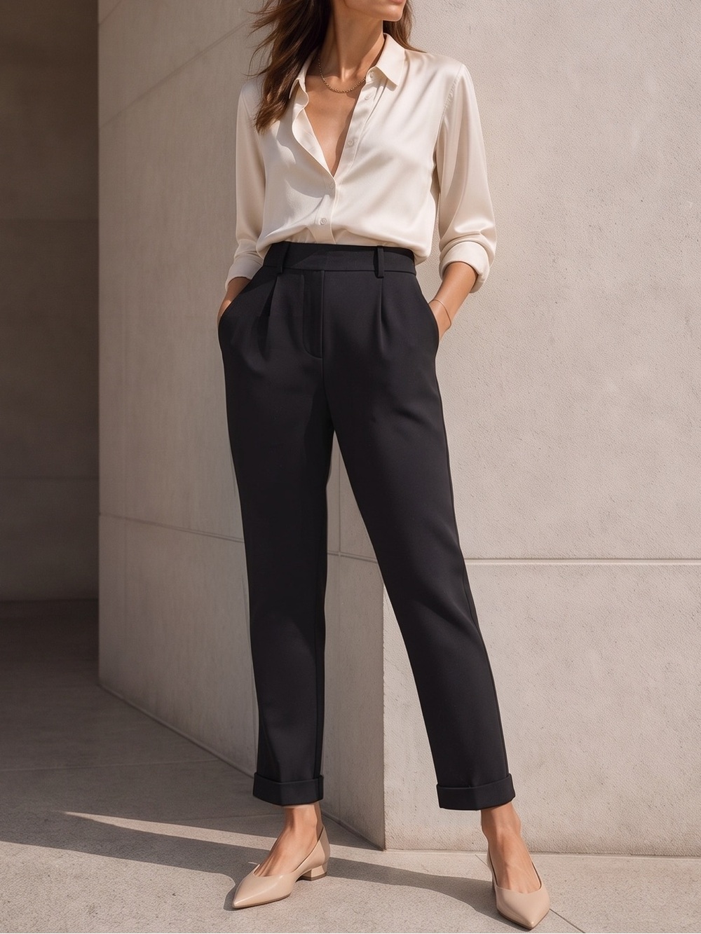 TORRID STUDIO Cuffed Pleated Crepe Pants